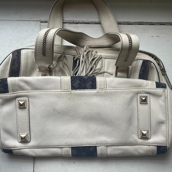 Vintage L.A.M.B. Satchel White/Navy - Picture 7 of 11